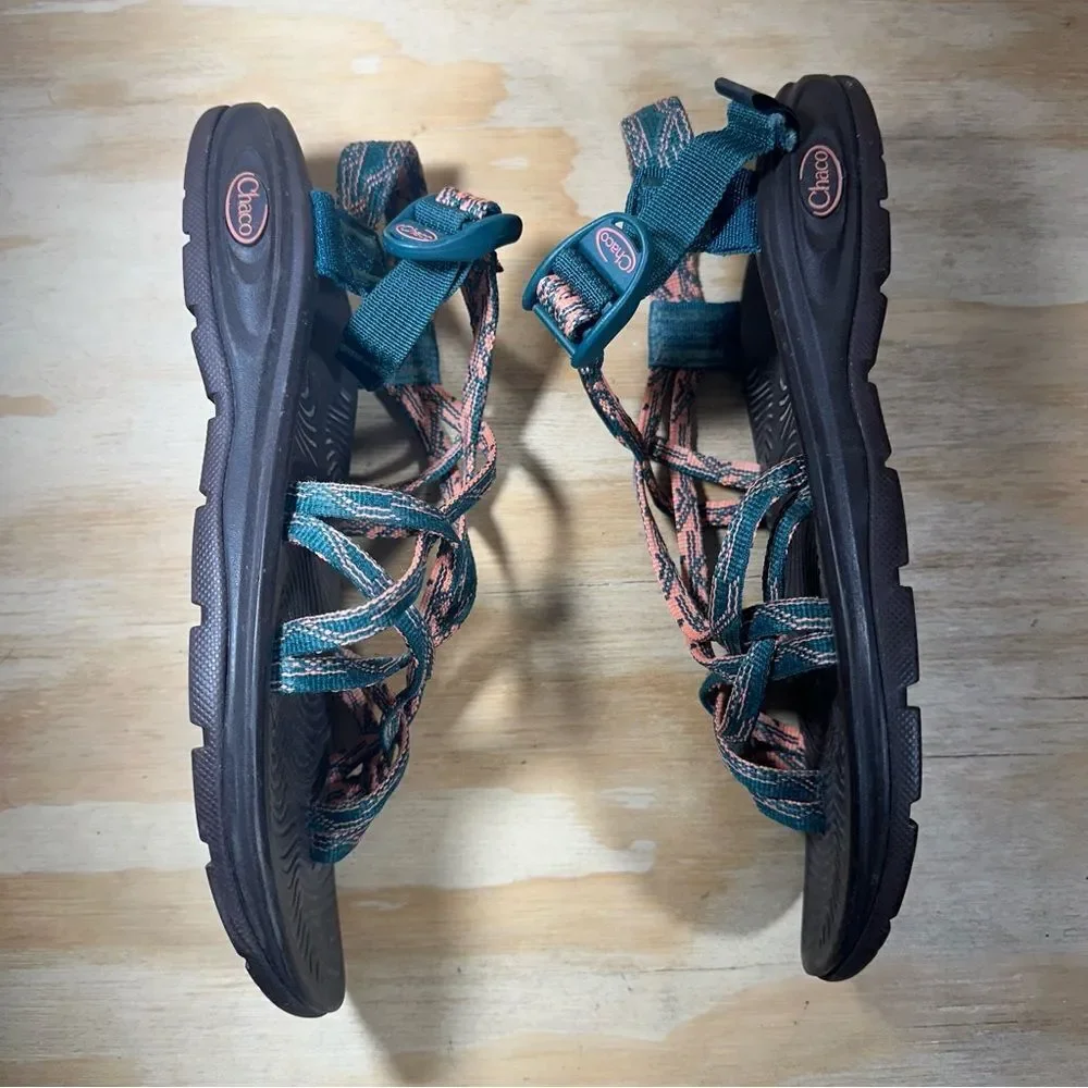 Chaco Teal Multi-Color Strappy Sandals Women’s Size 9